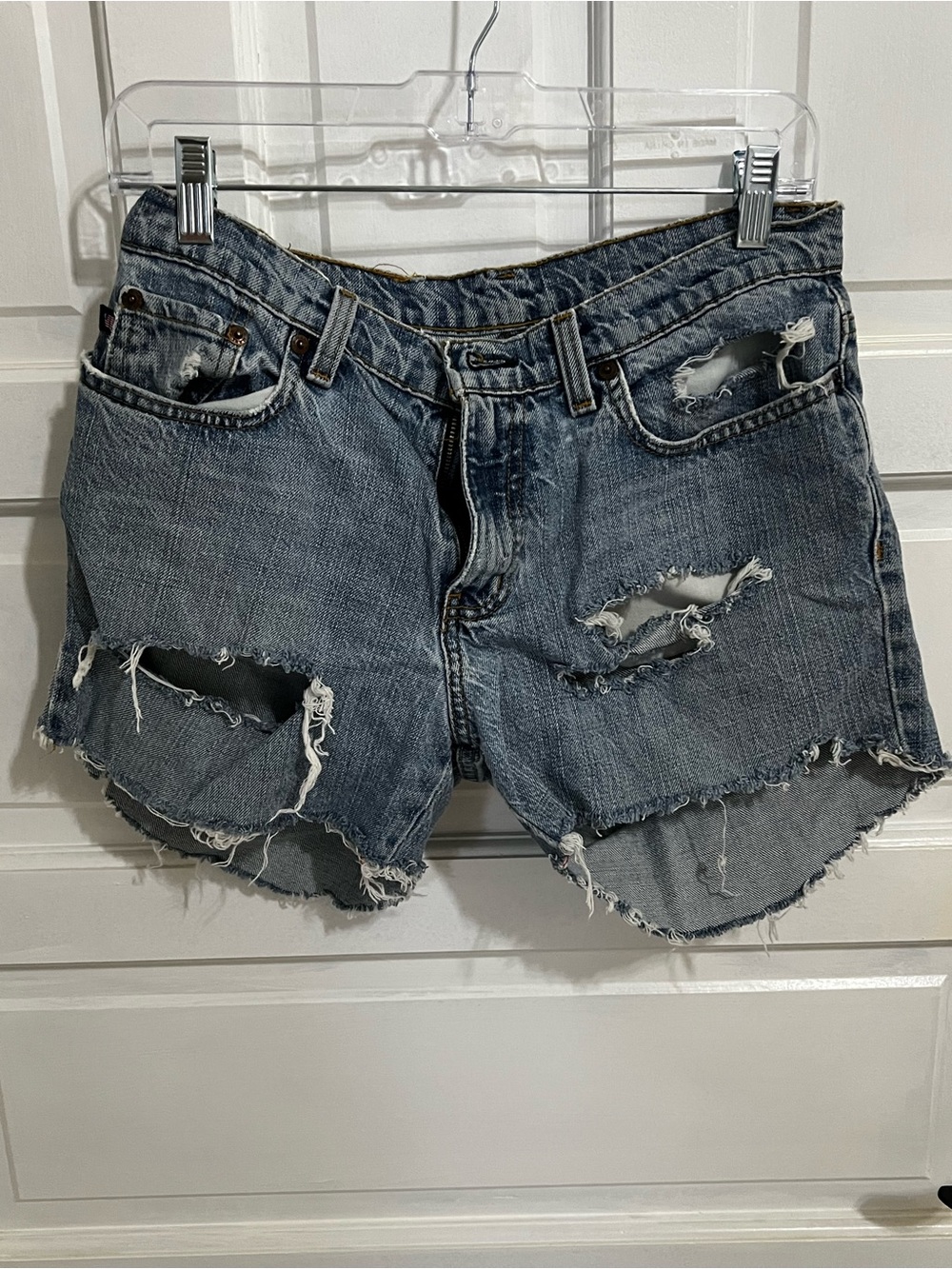 Levi's Distressed Light Blue Denim Cutoff Shorts